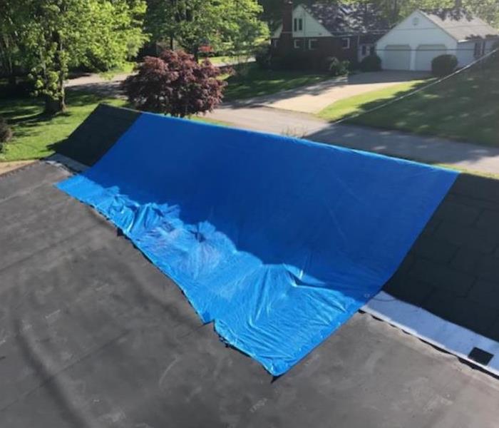 roof tarp on roof