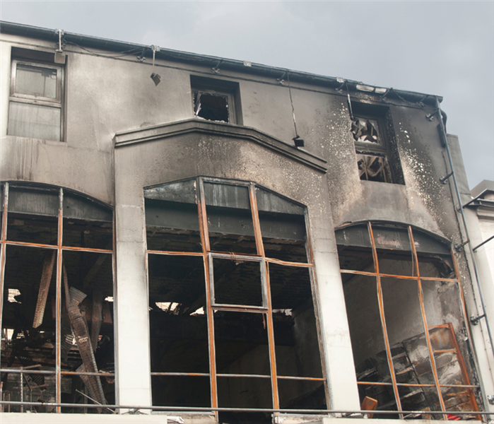 building burned after fire