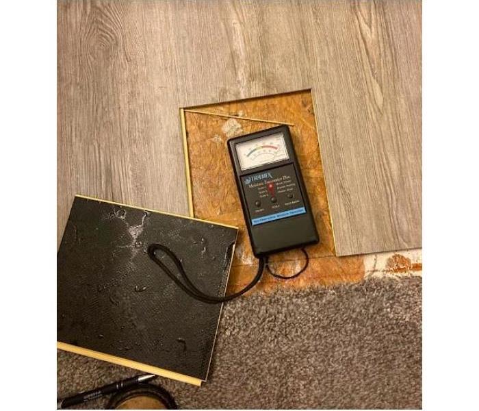 moisture meter on hardwood floors